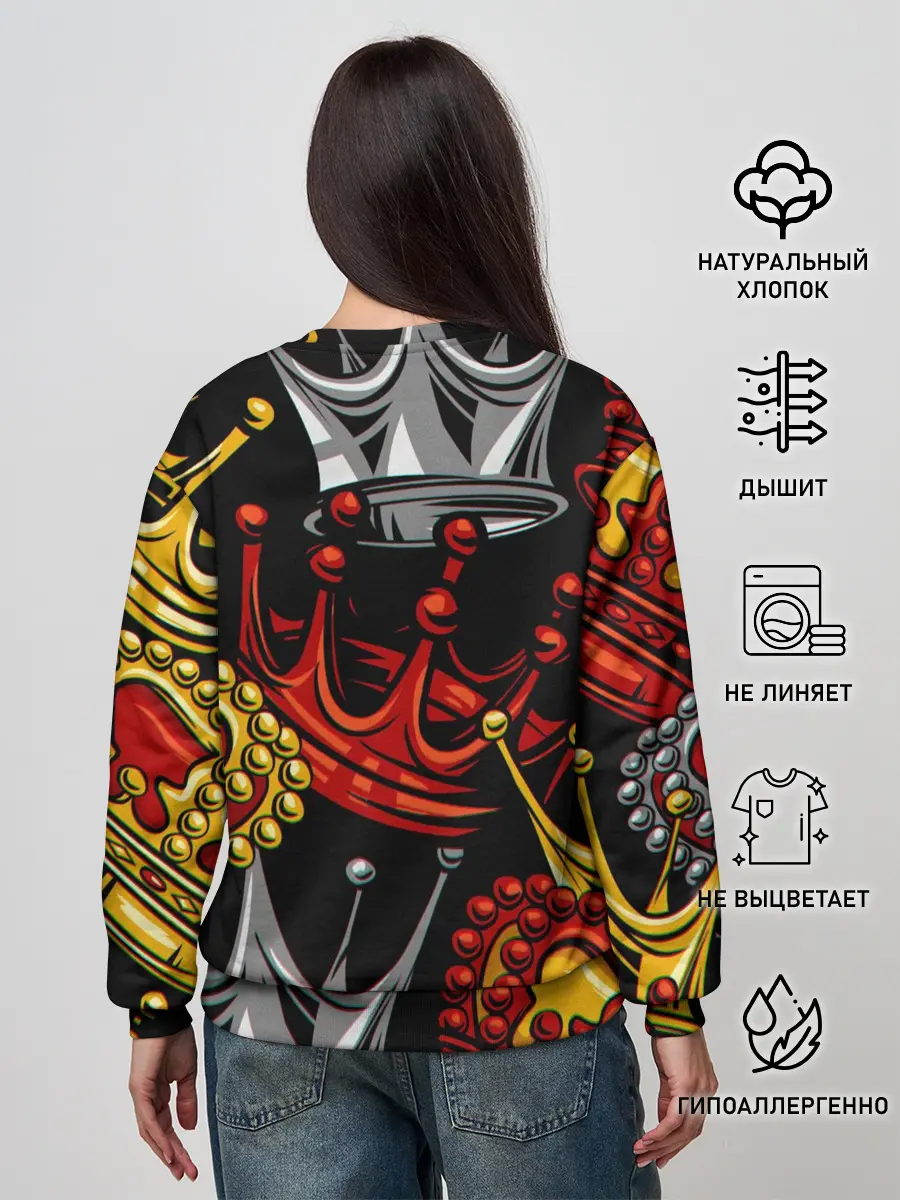 Женский свитшот / КОРОЛЕВСКИЙ БАГРОВЫЙ 3D