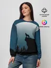 Женский свитшот / ВОЛК И ЛУНА 3D