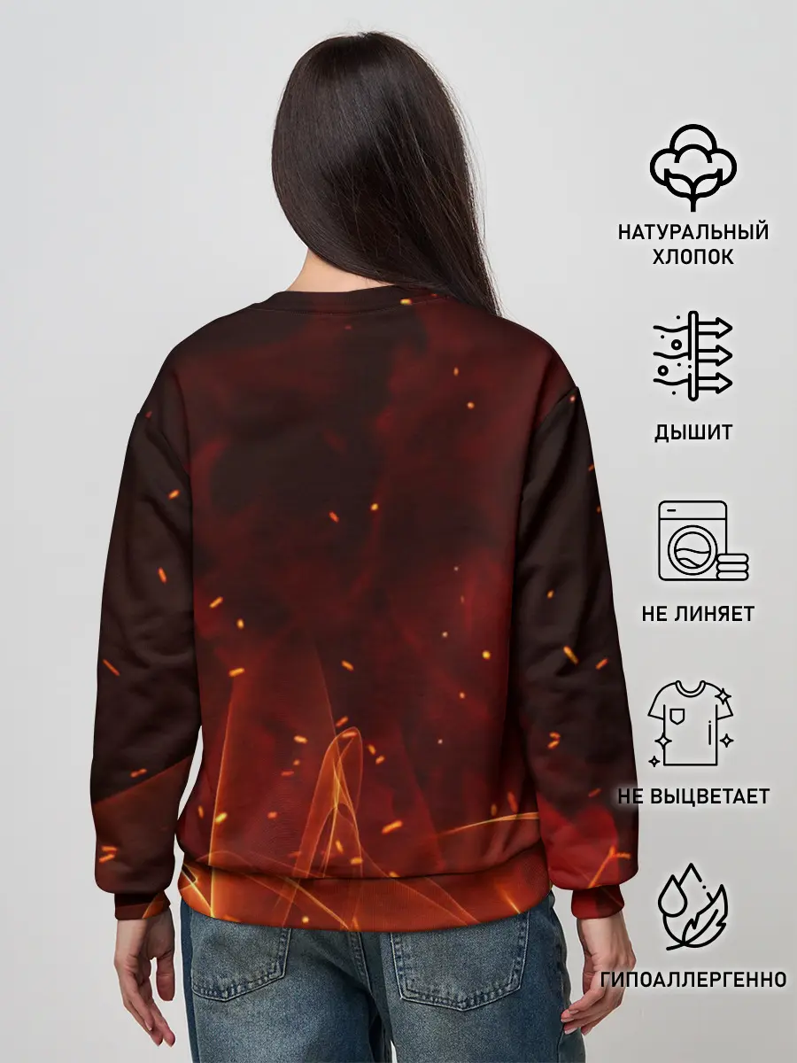 Женский свитшот / ПЛАМЯ 3D