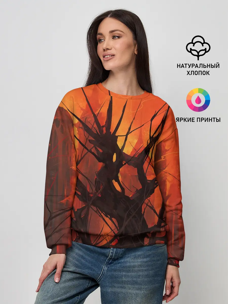Женский свитшот / ДРЕВО ХАОС 3D