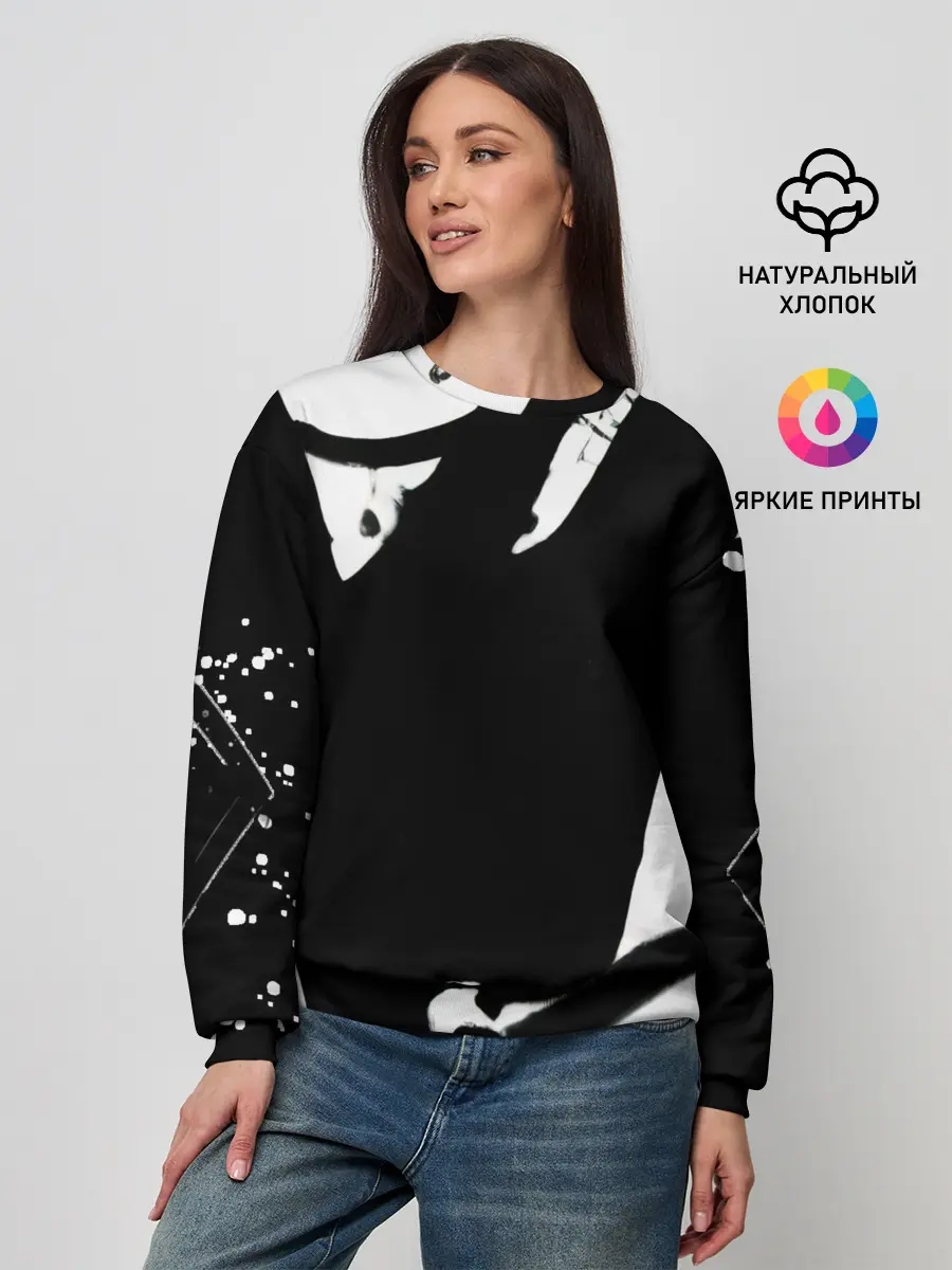 Женский свитшот / Надпись на спине, каллиграфия