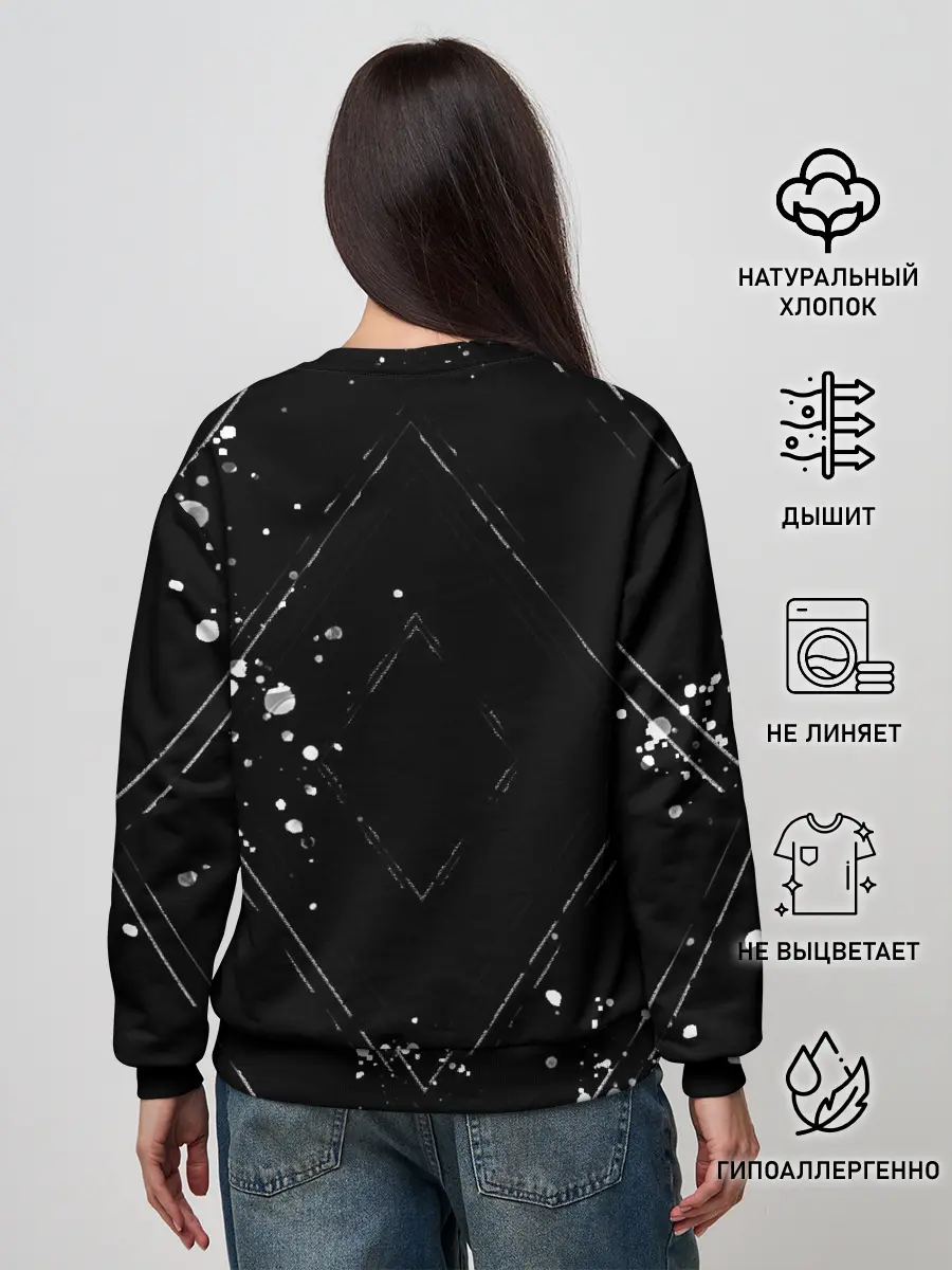 Женский свитшот / Надпись на спине, каллиграфия