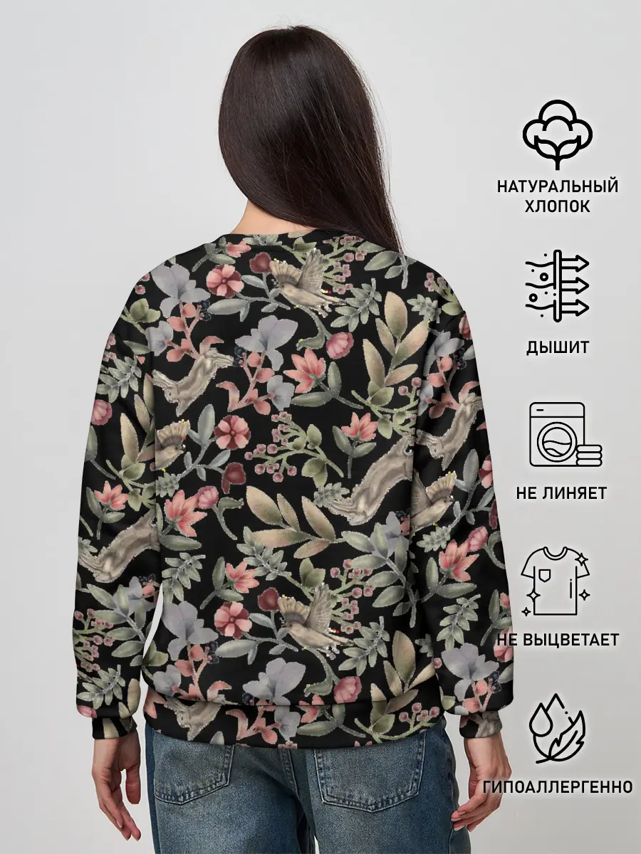 Женский свитшот / Кролик и Синичка