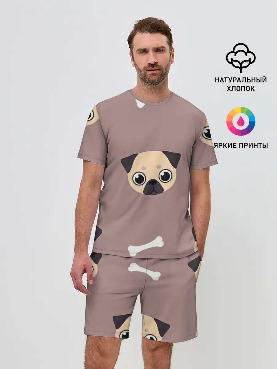 Мужской костюм с шортами / Мопсины мордашки