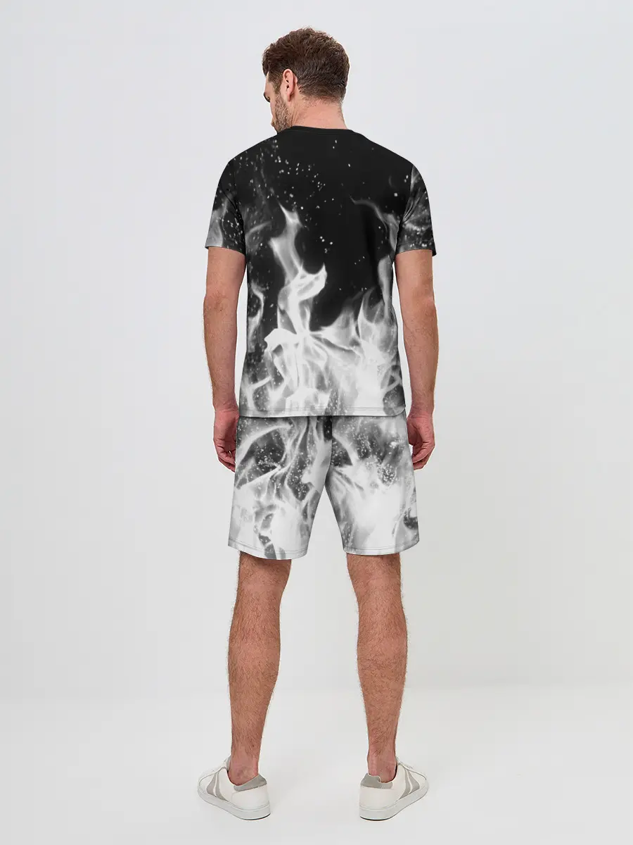 Мужской костюм с шортами / ЧЕРНО БЕЛЫЙ ОГОНЬ
