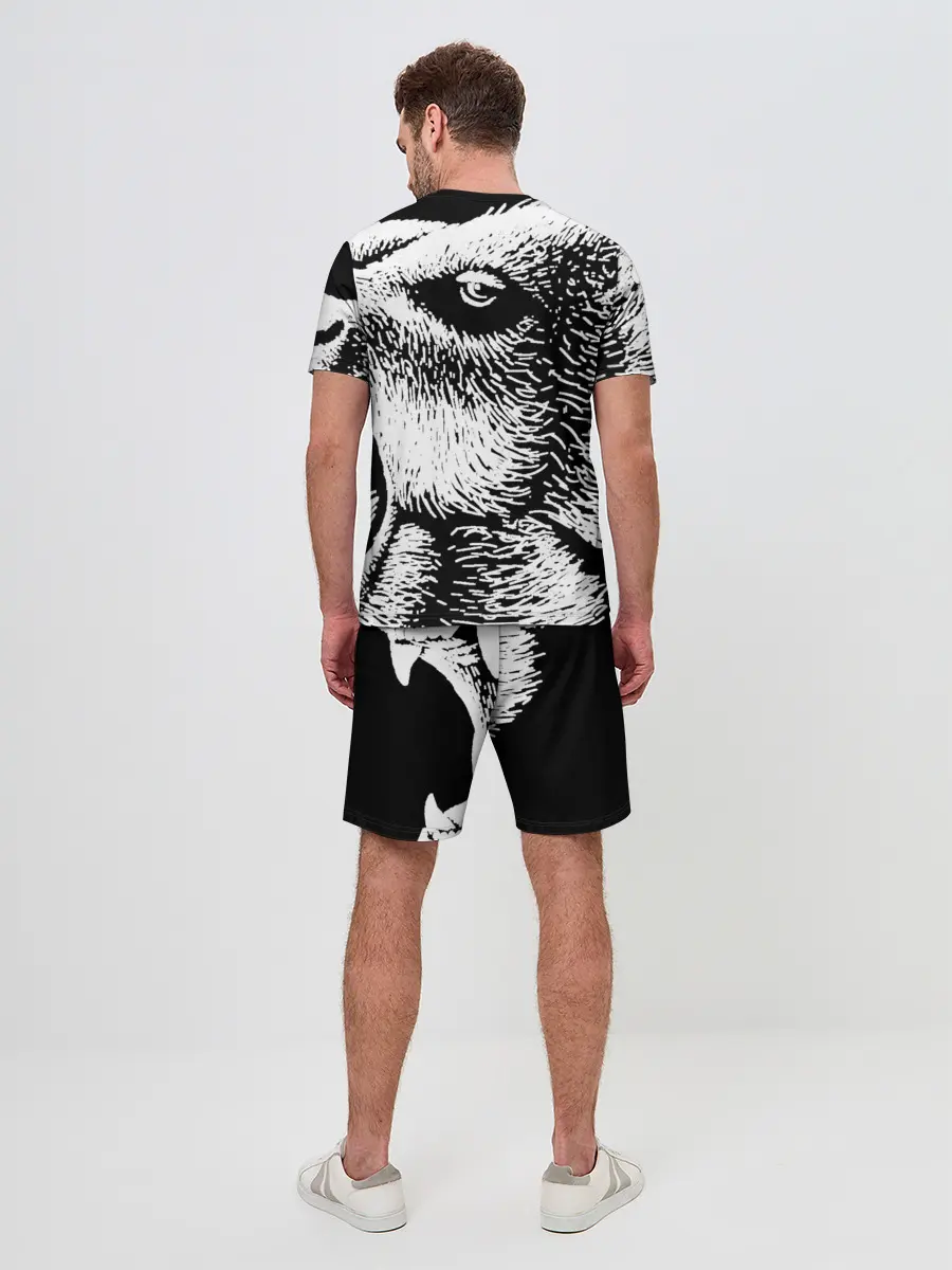 Мужской костюм с шортами / Черный медведь