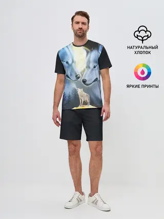 Мужской костюм с шортами / ВОЛК В НОЧИ