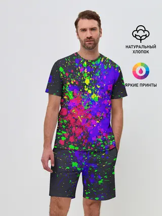 Мужской костюм с шортами / КИСЛОТНЫЕ БРЫЗГИ