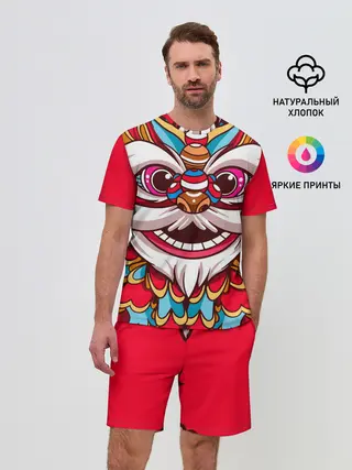 Мужской костюм с шортами / Морда Азиатского Льва