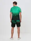 Мужской костюм с шортами / Зеленые капли клетки