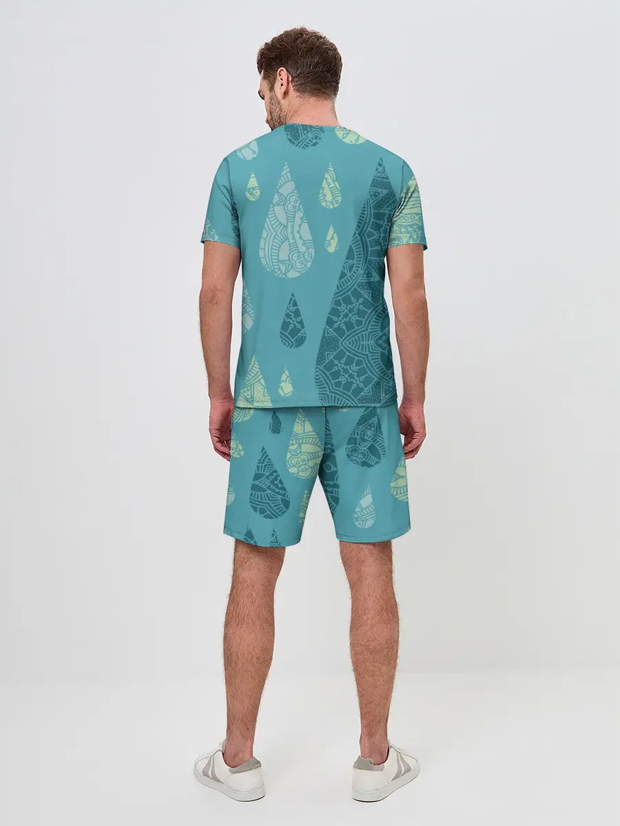 Мужской костюм с шортами / Лесной узор