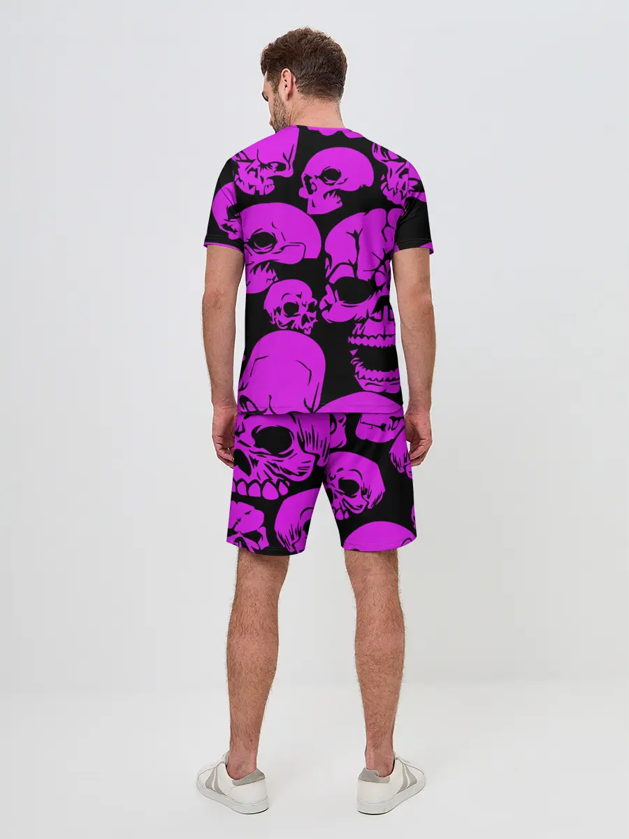 Мужской костюм с шортами / KILLA фиолетовые черепа