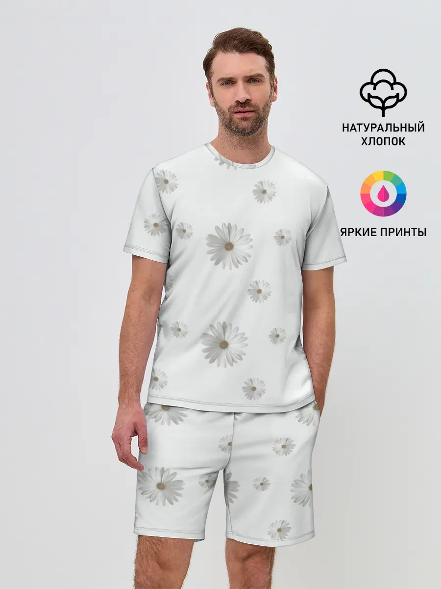 Мужской костюм с шортами / Ромашки