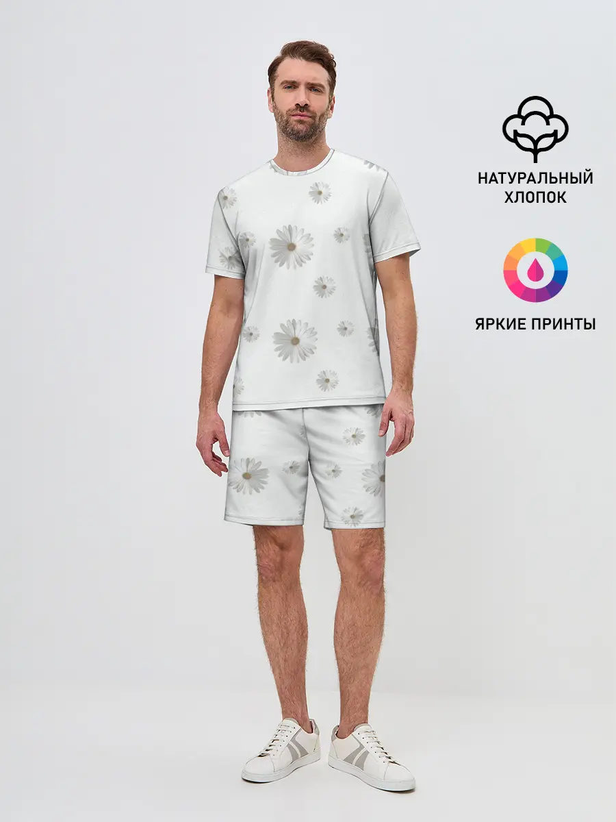 Мужской костюм с шортами / Ромашки