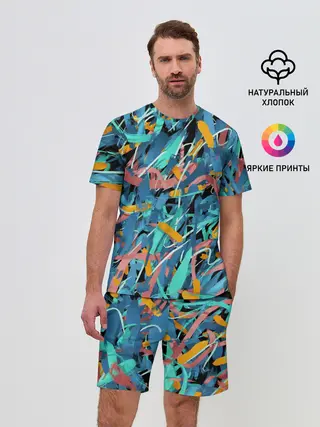 Мужской костюм с шортами / Яркие краски