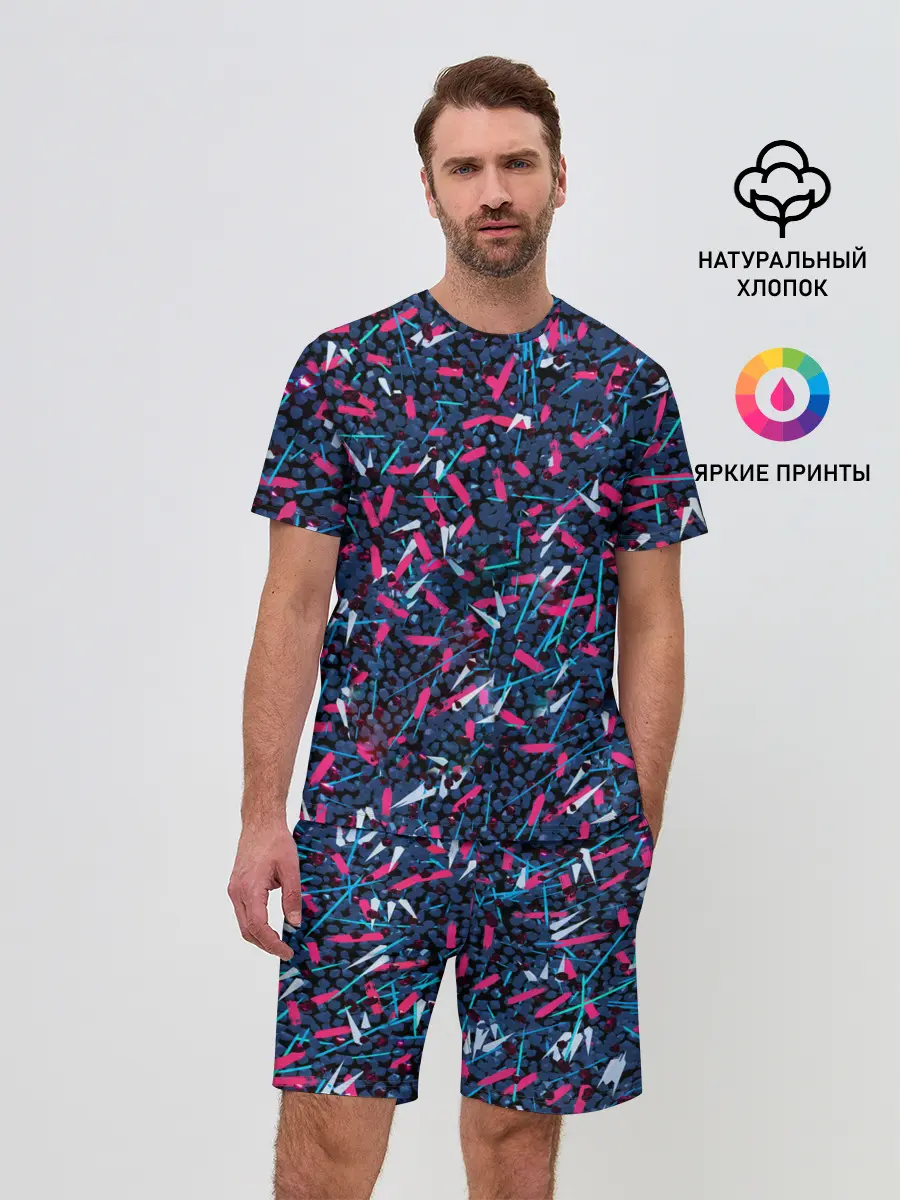 Мужской костюм с шортами / Кристаллы и линии