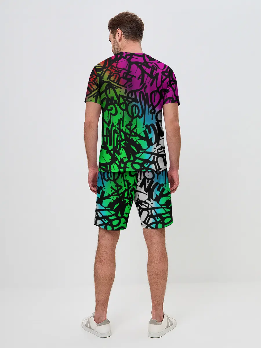 Мужской костюм с шортами / Стена граффити