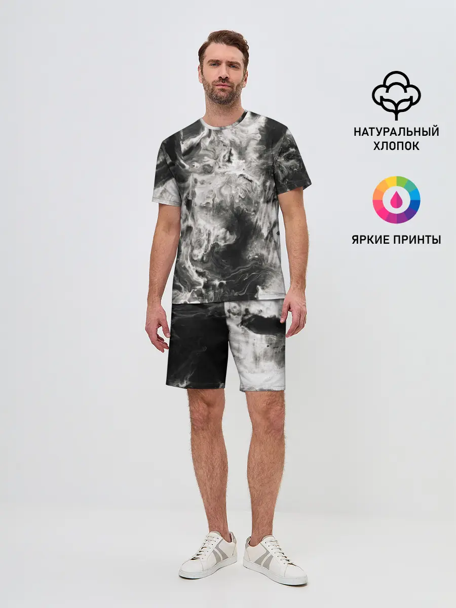 Мужской костюм с шортами / Мрамор