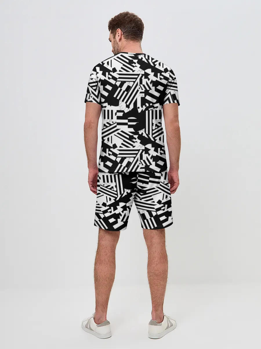 Мужской костюм с шортами / Хаотичные линии