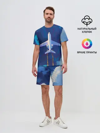 Мужской костюм с шортами / Самолёт на небе
