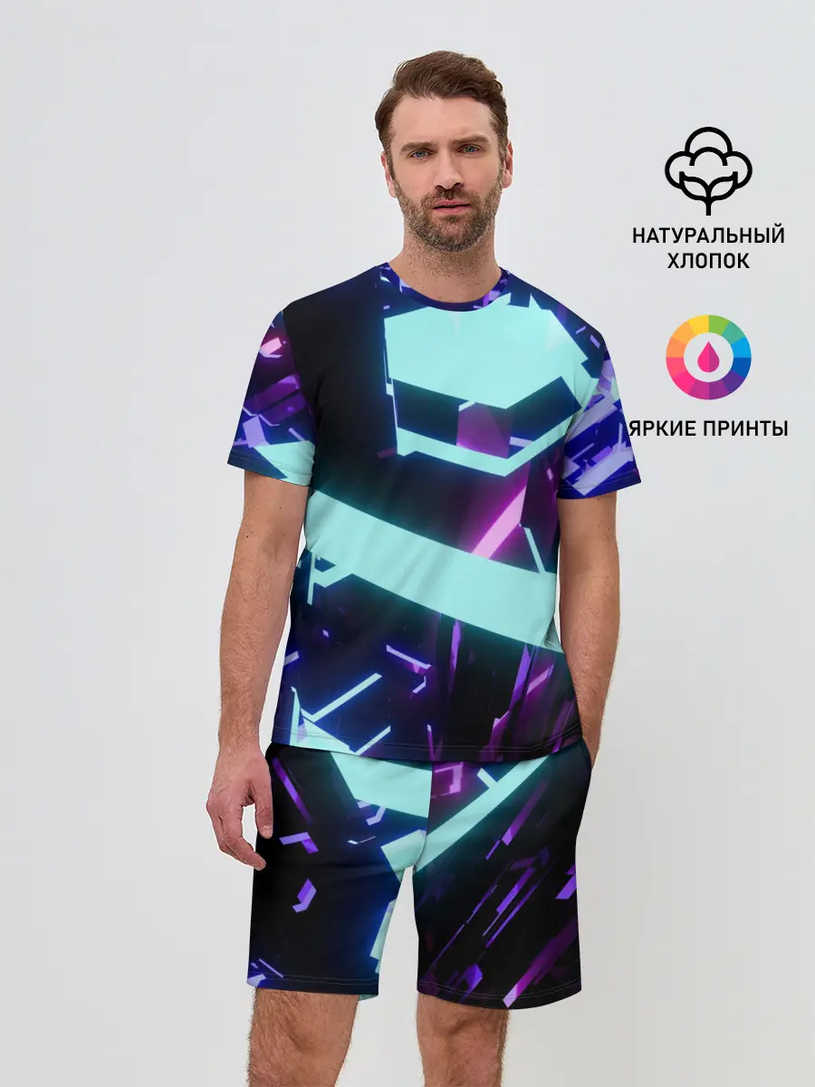 Мужской костюм с шортами / Blue Neons