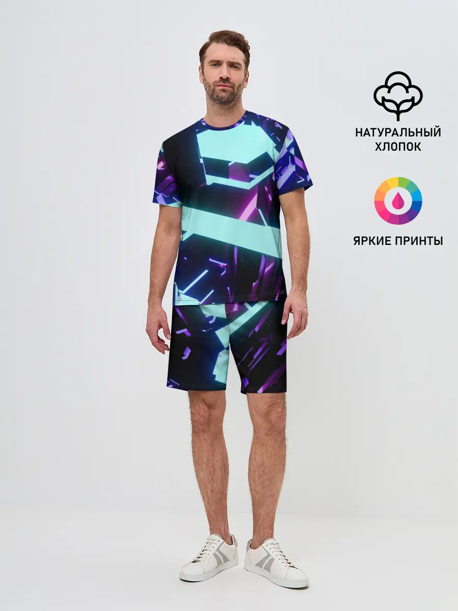 Мужской костюм с шортами / Blue Neons