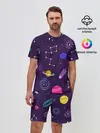 Мужской костюм с шортами / Космический пейзаж