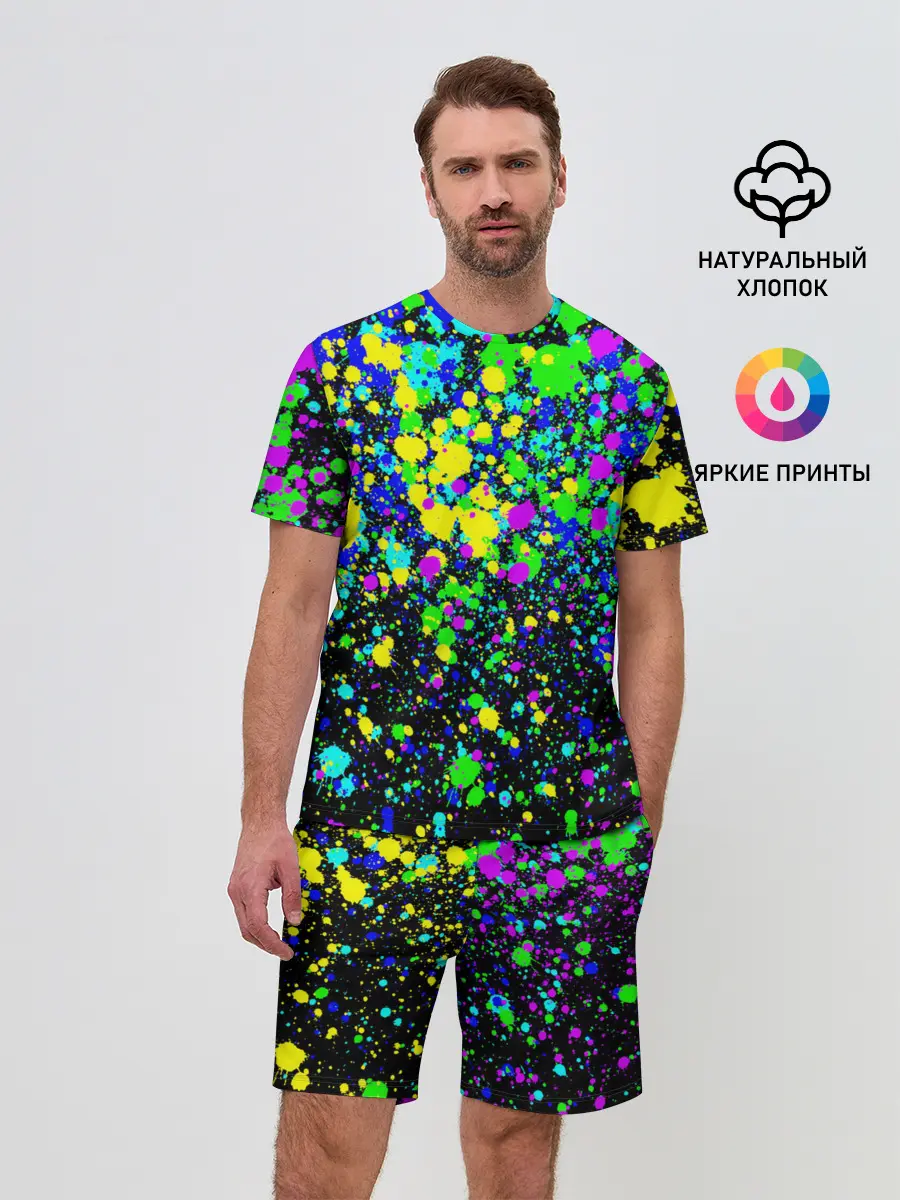 Мужской костюм с шортами / Неоновые краски лета