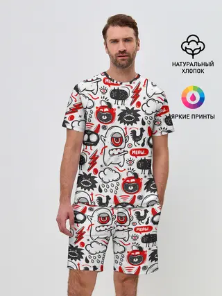 Мужской костюм с шортами / Pop art