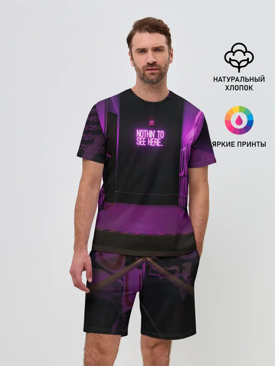 Мужской костюм с шортами / Неоновый стиль