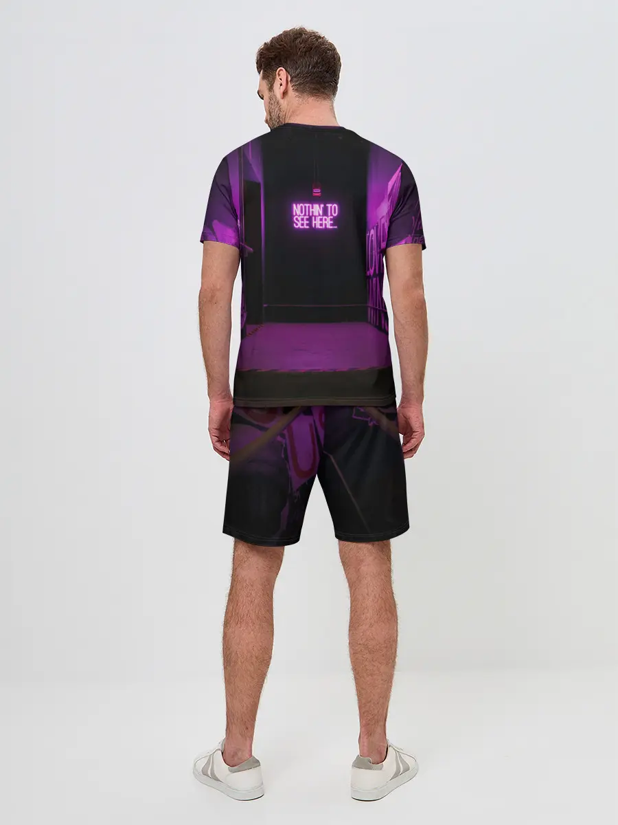 Мужской костюм с шортами / Неоновый стиль