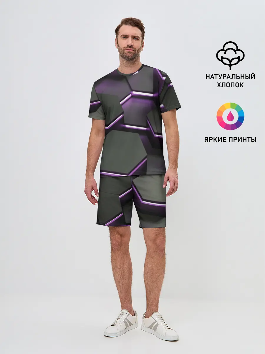 Мужской костюм с шортами / Neon light