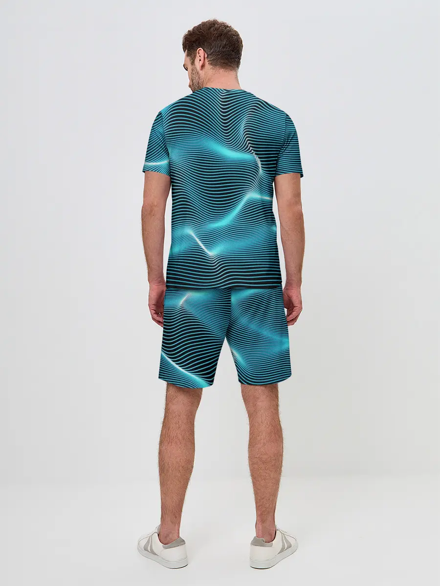 Мужской костюм с шортами / Neon lines