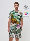 Мужской костюм с шортами / Череп в цветах