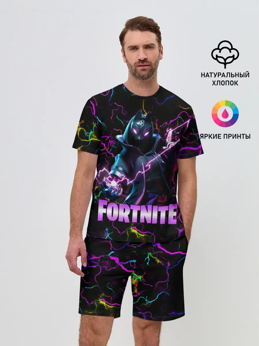 Мужской костюм с шортами / Fortnite | Молнии