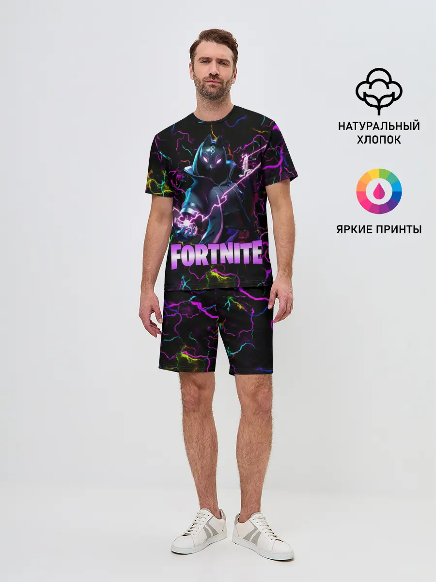Мужской костюм с шортами / Fortnite | Молнии