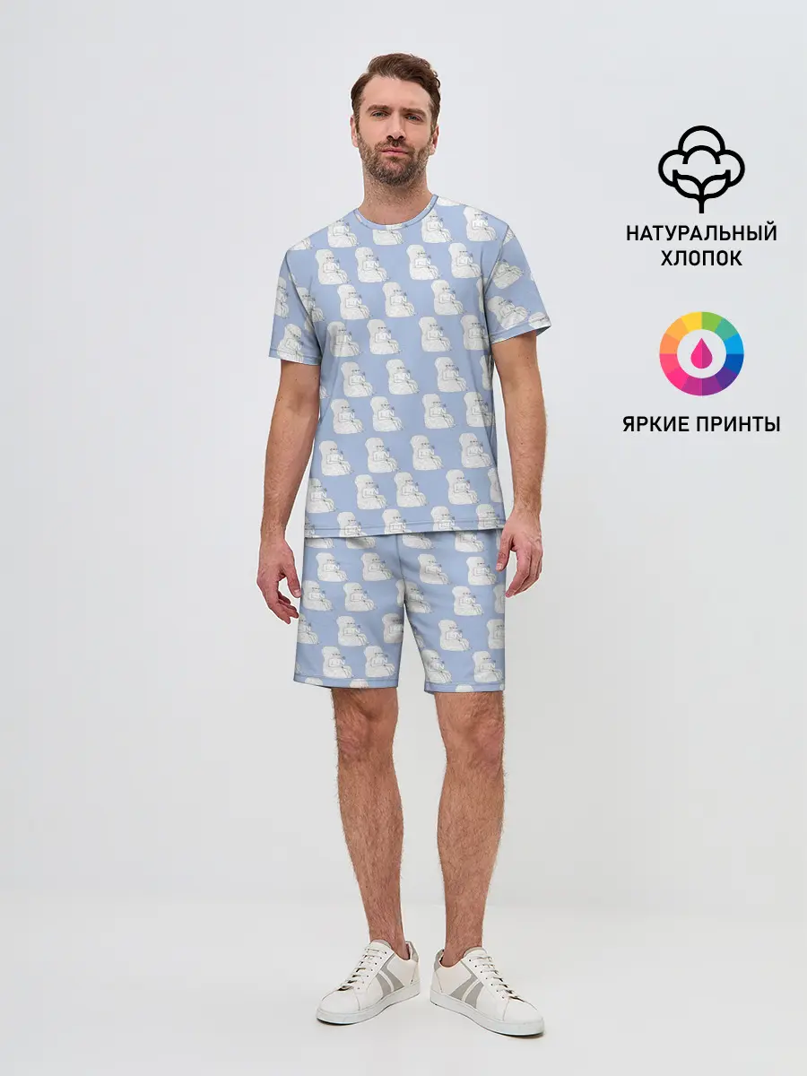 Мужской костюм с шортами / Голубой мегамозг
