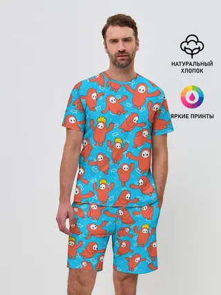 Мужской костюм с шортами / Fall guys red