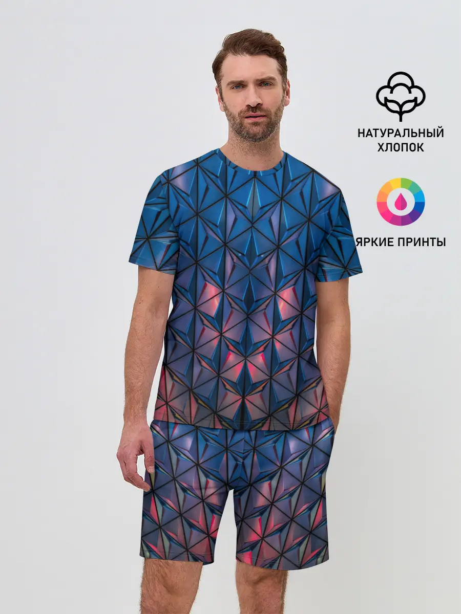 Мужской костюм с шортами / Геометрический принт