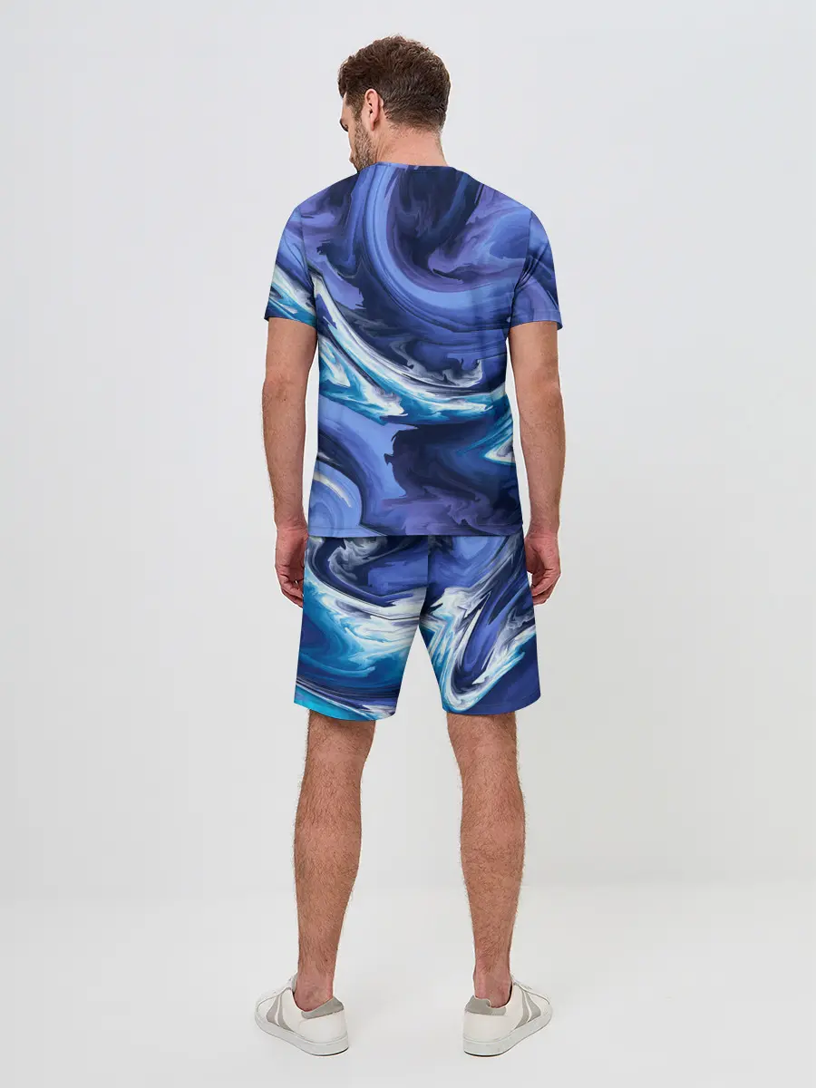Мужской костюм с шортами / Абстрактные волны