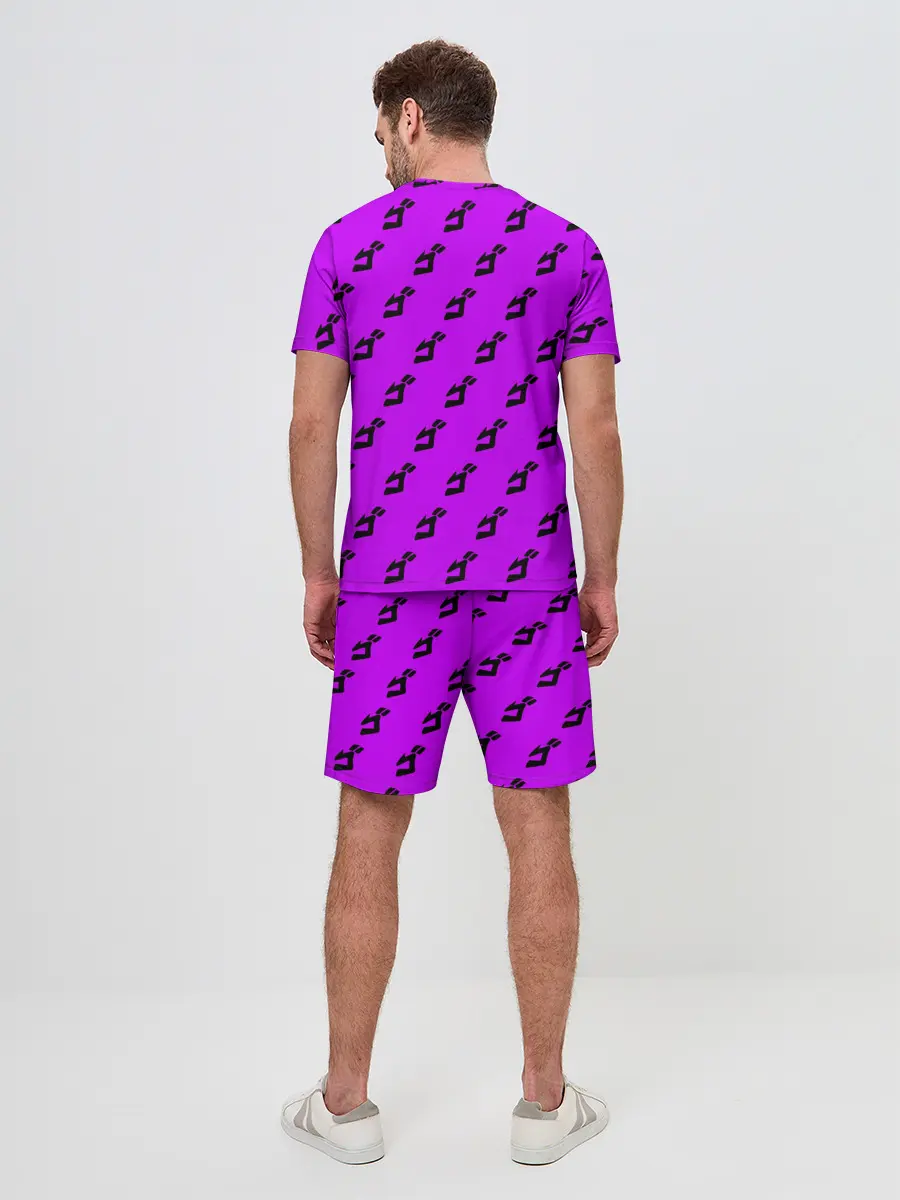 Мужской костюм с шортами / Джоджо фиолетовый паттерн