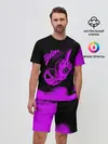Мужской костюм с шортами / Джоджо fuck фиолетовый