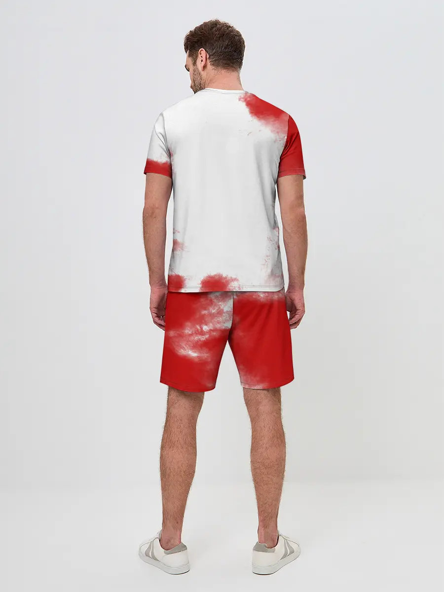 Мужской костюм с шортами / Джоджо герои красный дым