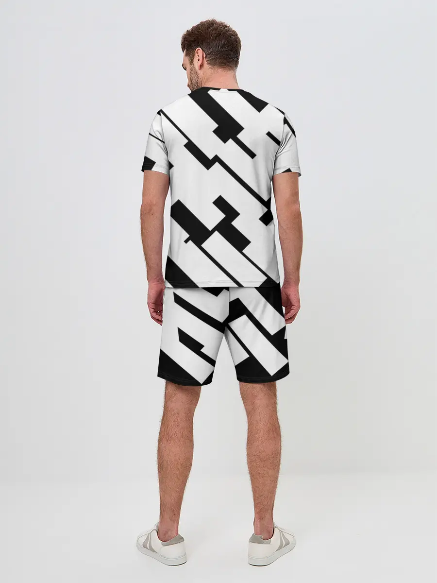 Мужской костюм с шортами / ГЕОМЕТРИЯ,АБСТРАКЦИЯ,ПОЛОСЫ