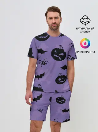 Мужской костюм с шортами / Фиолетовый хэллоуин
