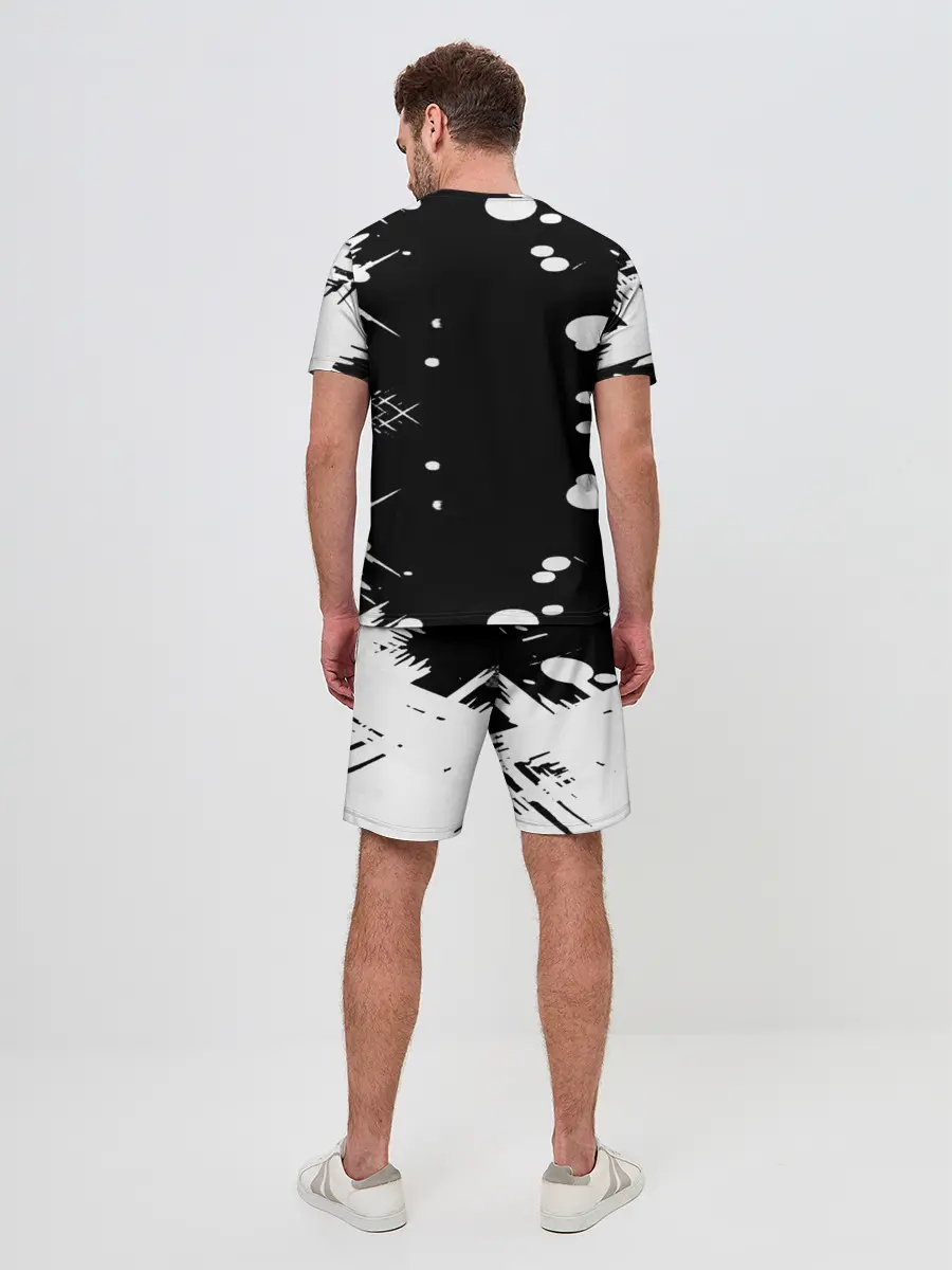 Мужской костюм с шортами / Хвост Феи геометрия в чб