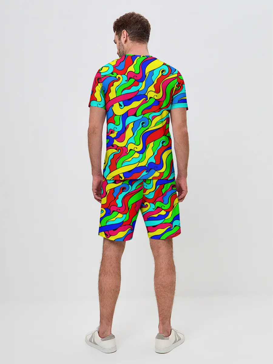 Мужской костюм с шортами / Красочные узоры/абстракционизм