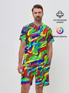 Мужской костюм с шортами / Красочные узоры/абстракционизм