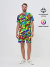 Мужской костюм с шортами / Красочные узоры/абстракционизм