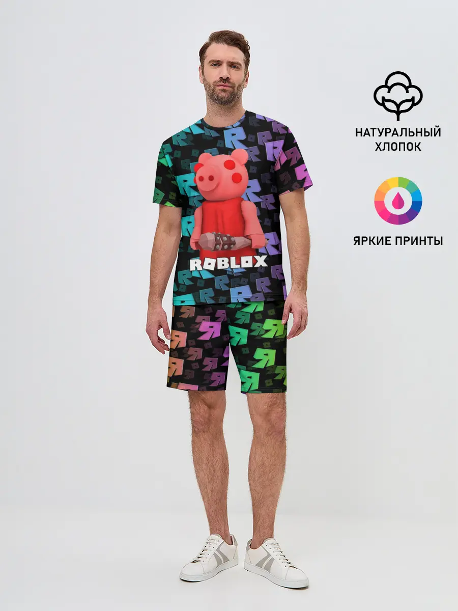 Мужской костюм с шортами / ROBLOX PIGGY - СВИНКА ПИГГИ